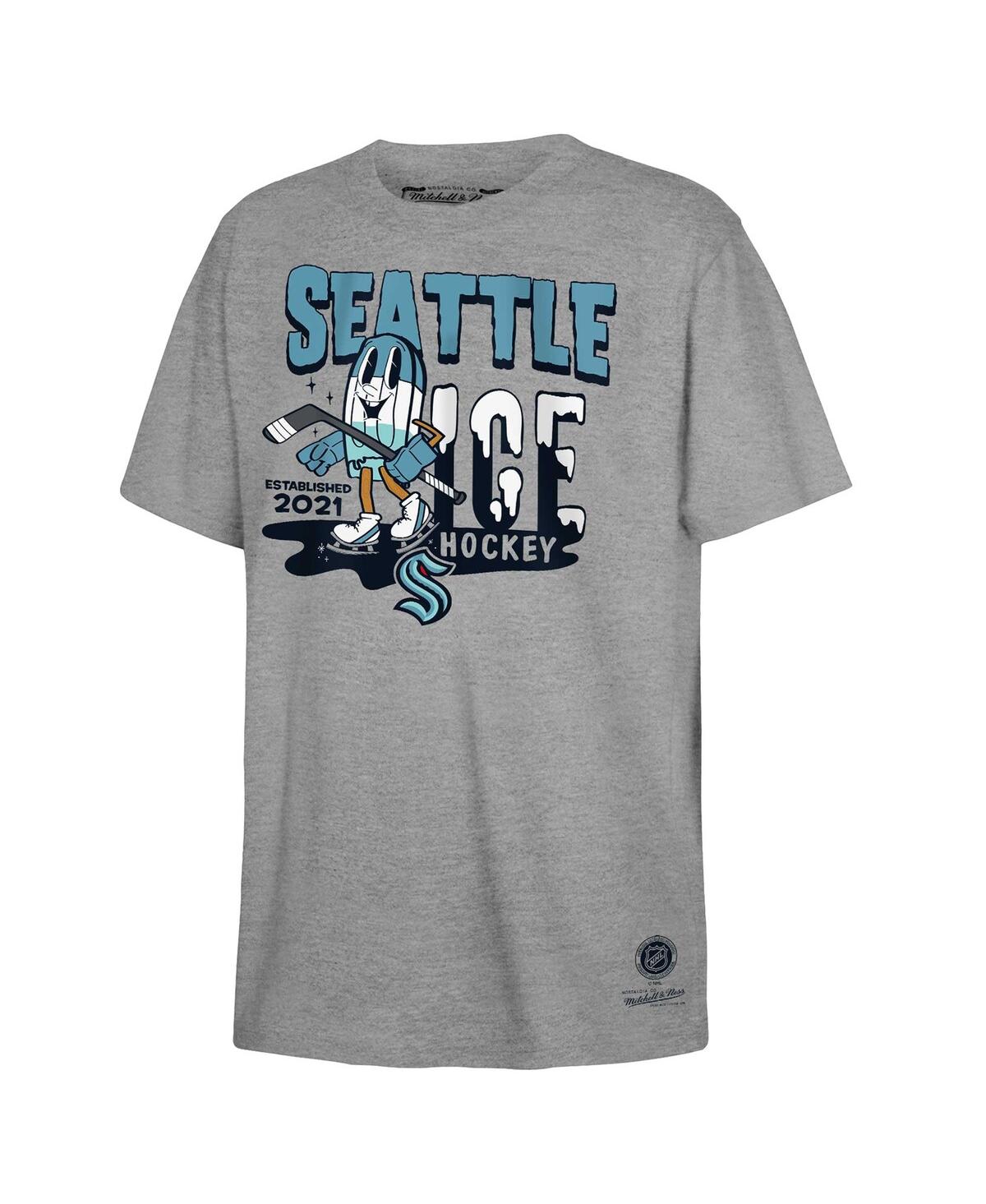 Mitchell & Ness Big Boys And Girls Gray Seattle Kraken Popsicle T-shirt