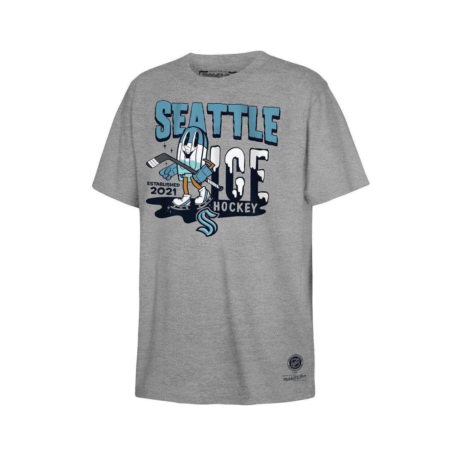 Big Boys and Girls Gray Seattle Kraken Popsicle T-Shirt
