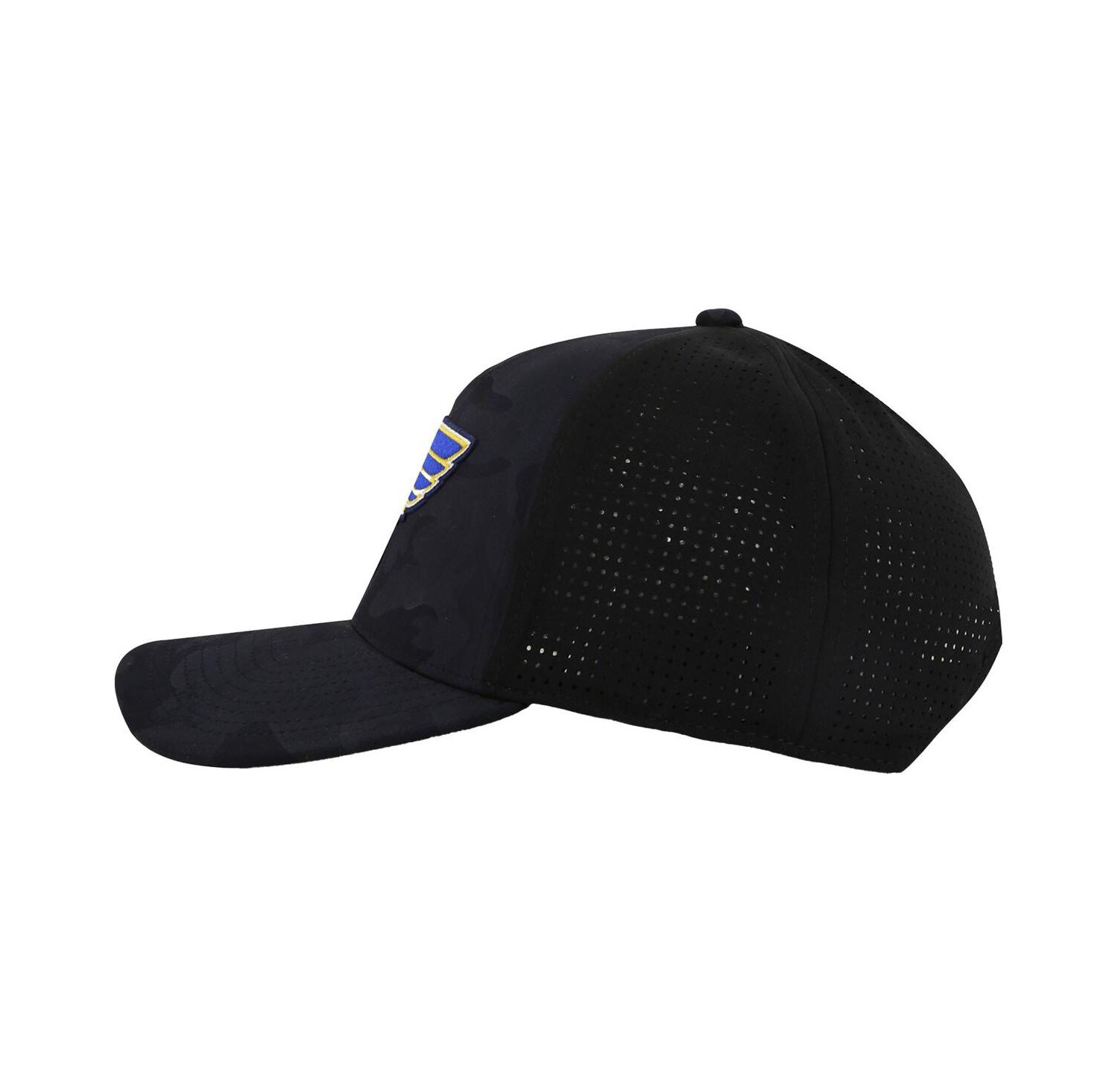 Men's Black St. Louis Blues Valin Camo Super Tech Vented Adjustable Hat
