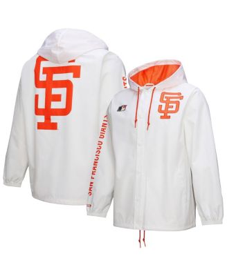 Mitchell & Ness - Men's White San Francisco Giants Vintage Full-Snap Hooded Coaches Jacket