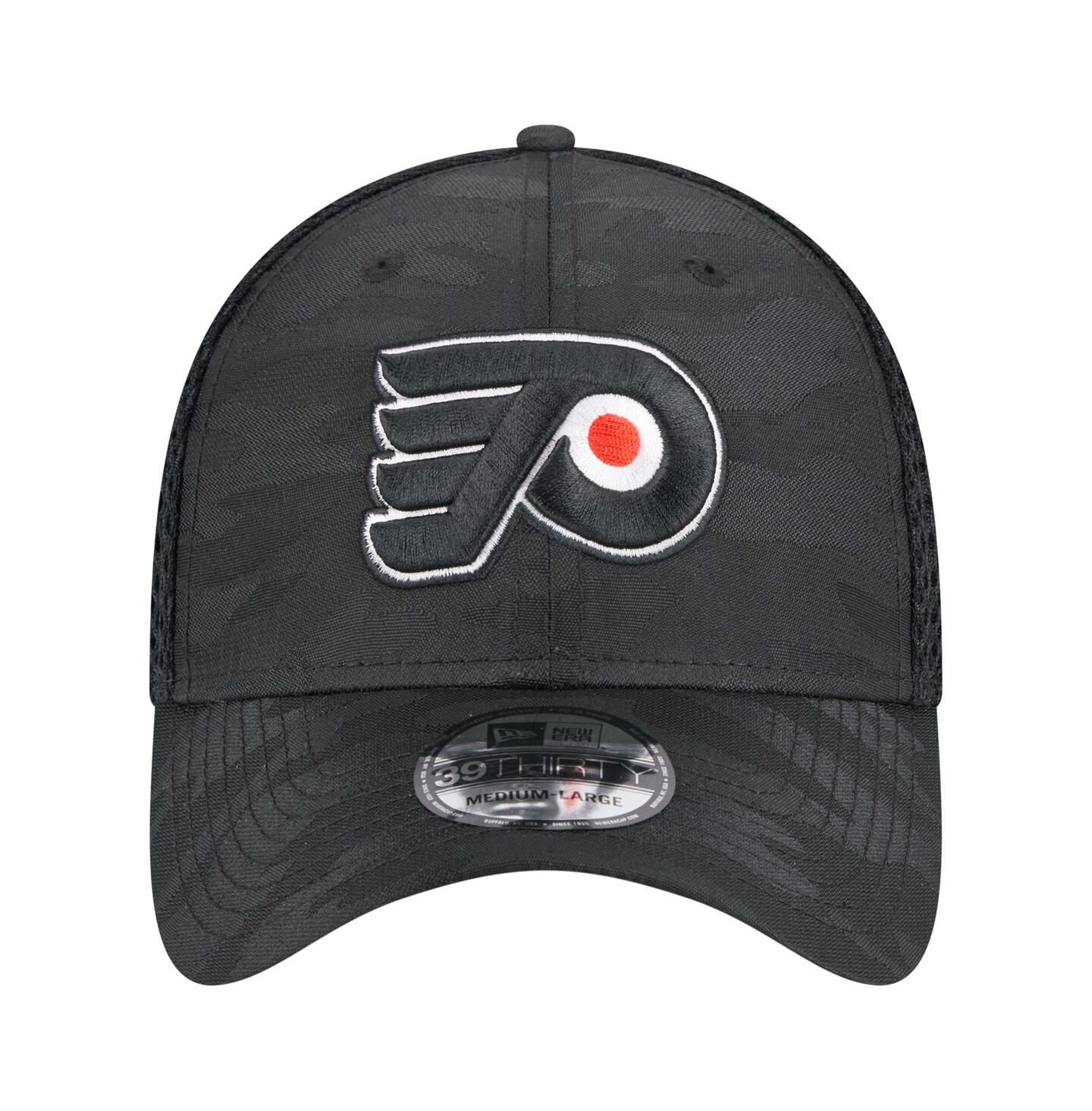 Мужская кепка New Era Black Philadelphia Flyers Active Subtle Camo 39THIRTY Flex Hat — фото 2