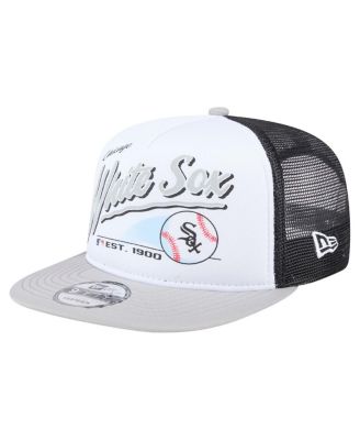 New Era - Men's White/Gray Chicago White Sox Retro Script Trucker 9FIFTY Snapback Hat