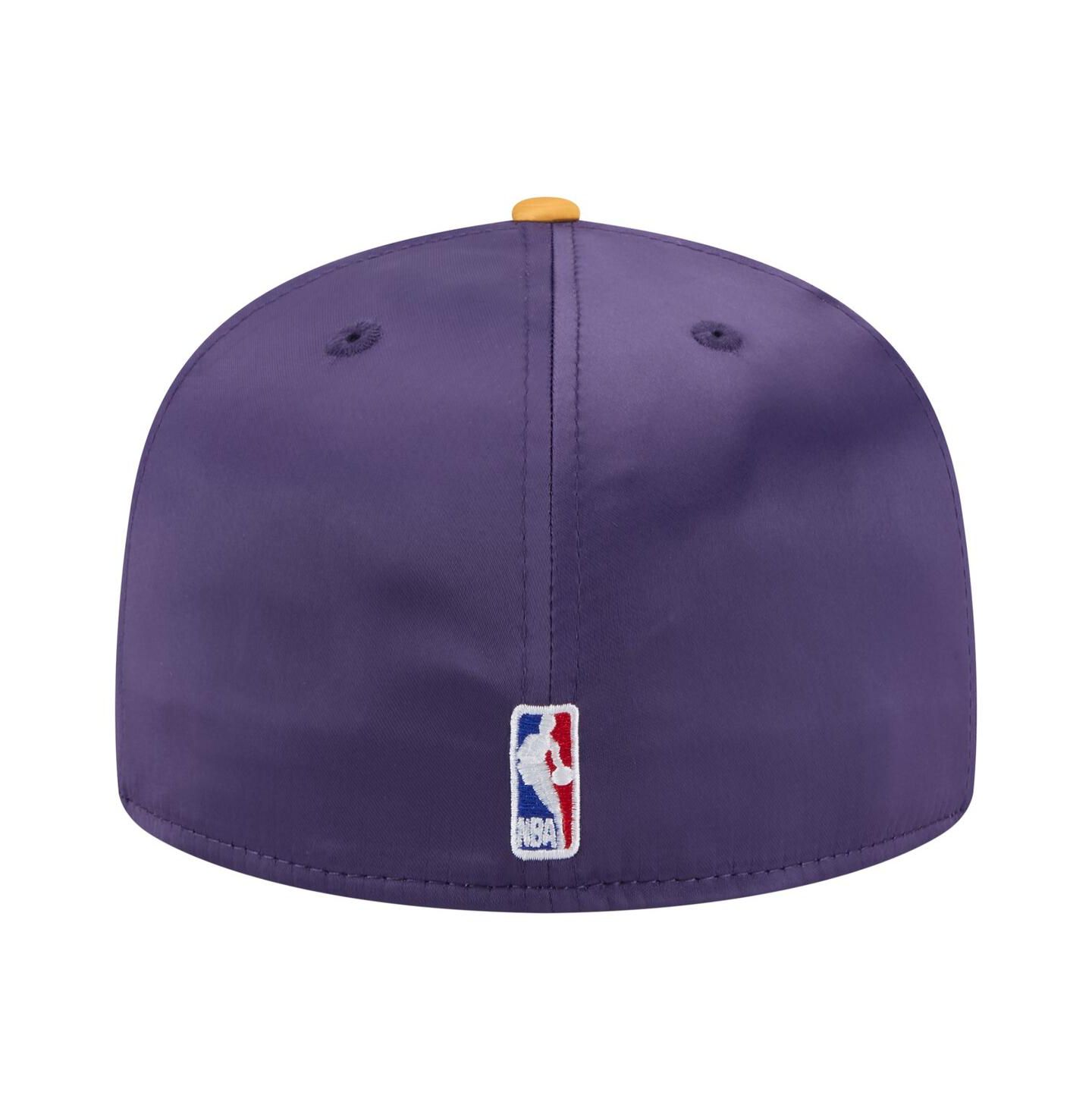 Мужская кепка New Era Purple/Gold Los Angeles Lakers Throwback Satin Vintage Pin Two-Tone 59FIFTY Fitted Hat — фото 4