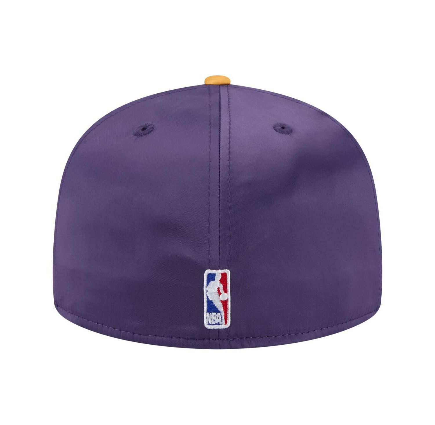 Men's Purple/Gold Los Angeles Lakers Throwback Satin Vintage Pin Two-Tone 59FIFTY Fitted Hat