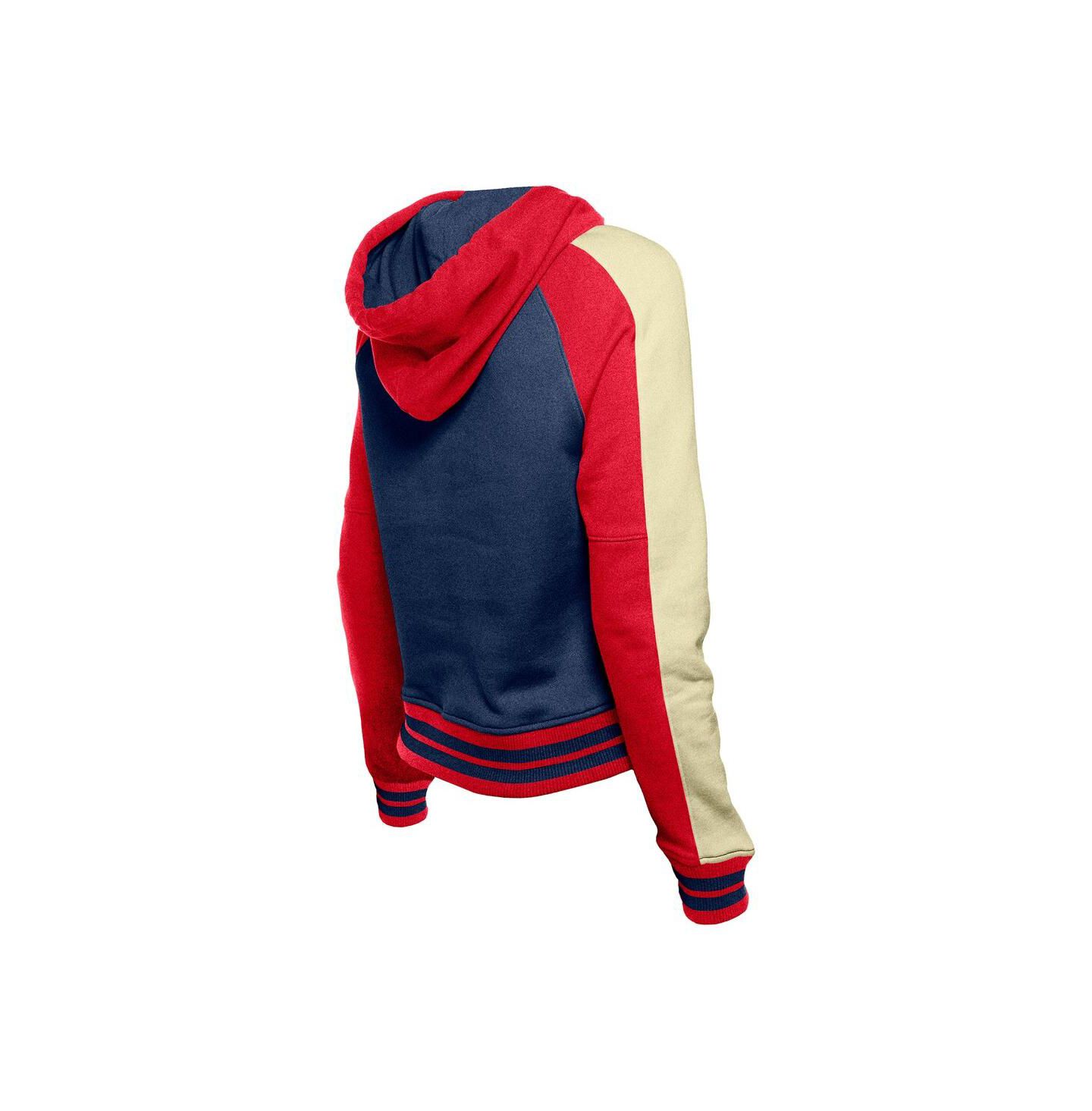 Женское худи New Era Navy Atlanta Braves Cooperstown Collection Cropped Raglan Pullover — фото 3