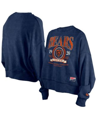 New Era - Women's Navy Chicago Bears Throwback Boxy Sweatshirt