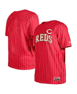 New Era - Men's Red Cincinnati Reds Throwback Pinstripe T-Shirt