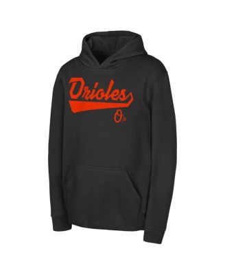 Outerstuff - Big Boys and Girls Black Baltimore Orioles Tailor Made Fleece Pullover Hoodie
