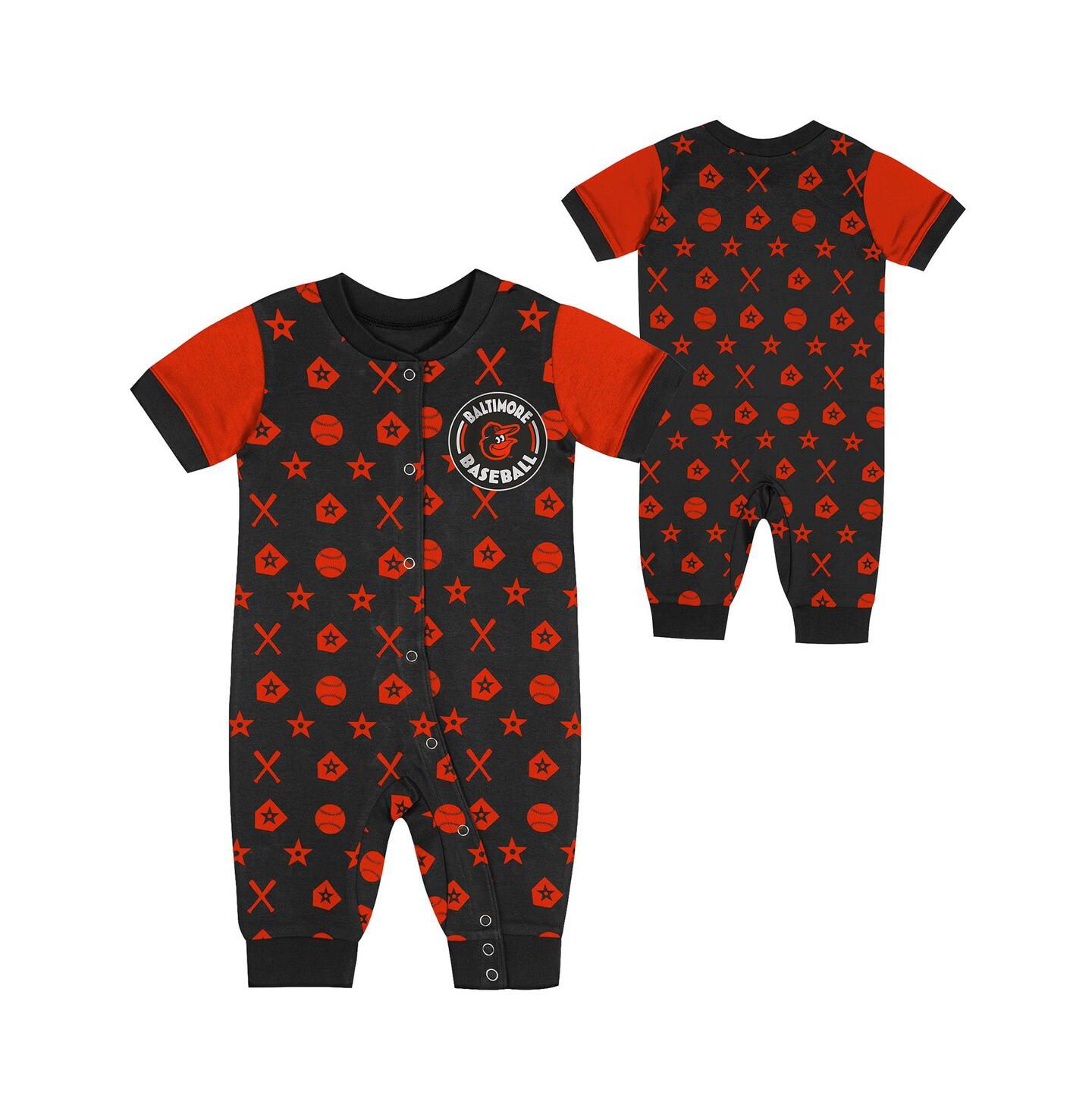 Шорты Outerstuff Black Baltimore Orioles Hard 90 Coveralls для мальчиков-малышей — фото 1