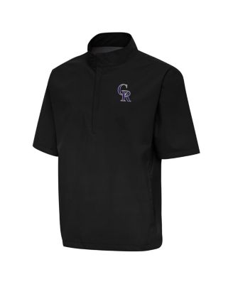 Antigua - Men's Black Colorado Rockies Brisk Quarter-Zip Wind Shirt