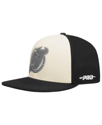 Men's Cream/Black New Jersey Devils French Terry Snapback Hat