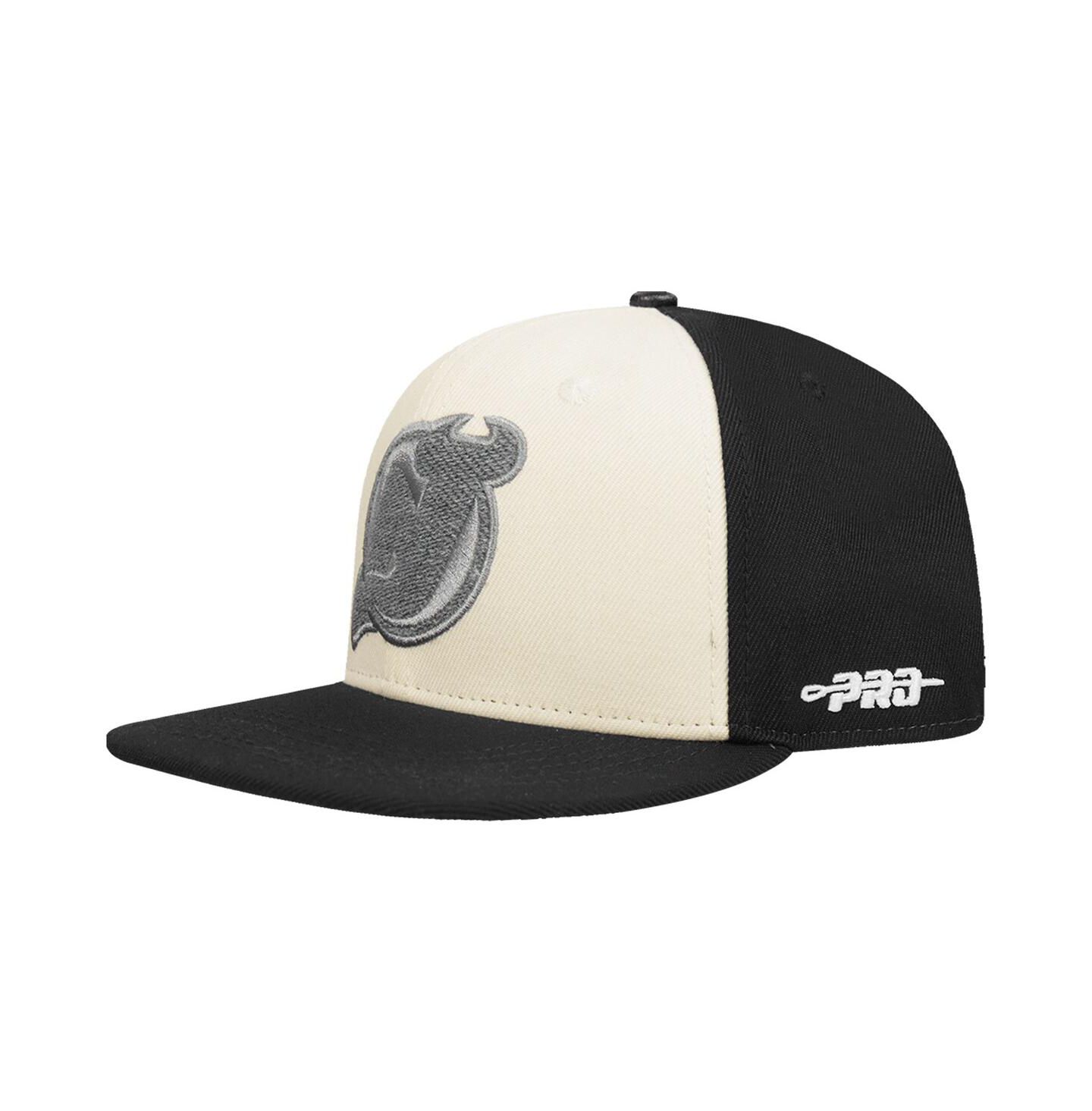 Мужские головные уборы Pro Standard Cream/Black New Jersey Devils French Terry Snapback Hat — фото 3