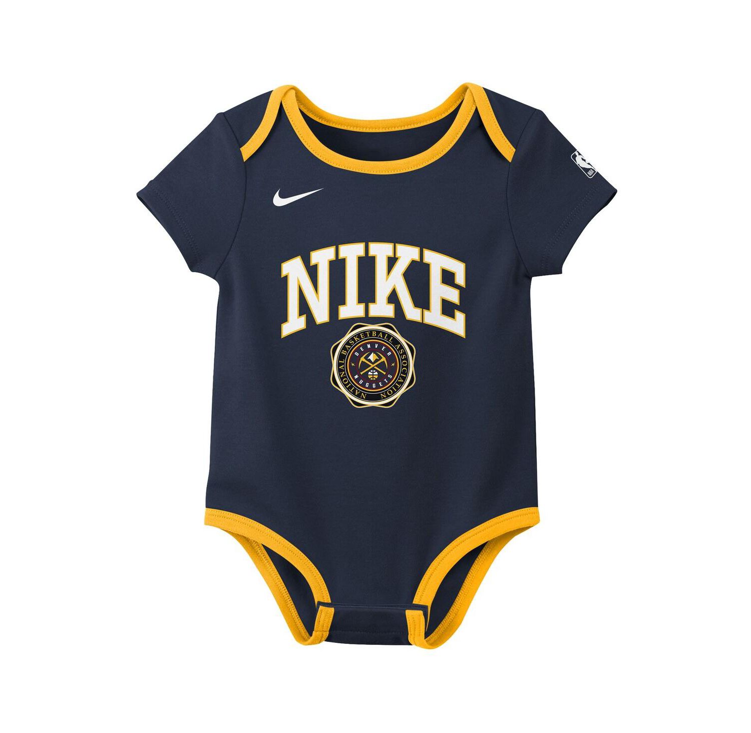 Baby Boys and Girls Navy/Black Denver Nuggets Just Do It Bodysuit Set 2-Pack