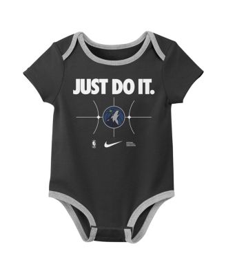 Newborn Navy/Black&nbsp;Minnesota Timberwolves Just Do It Bodysuit Set 2-Pack