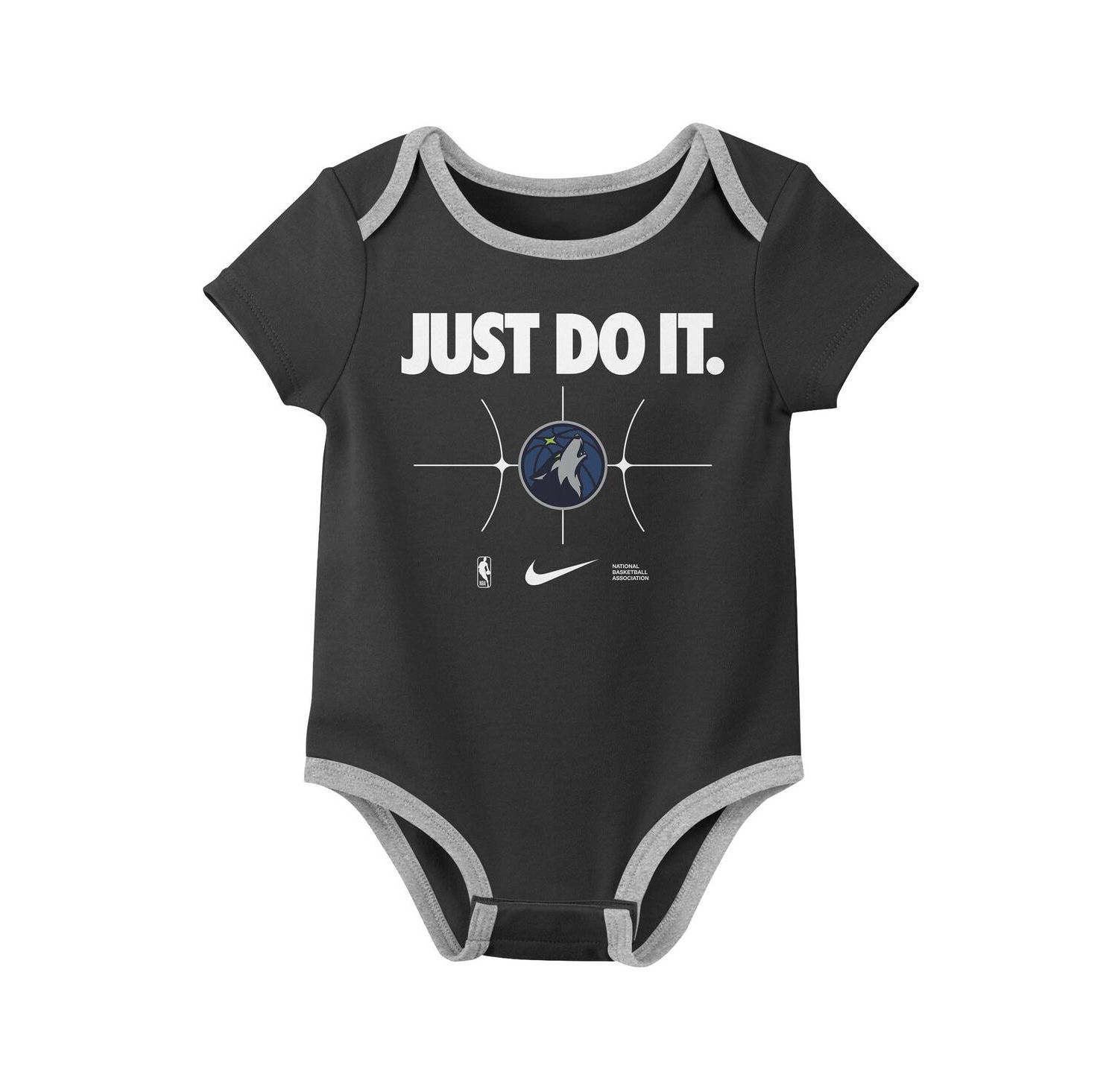 Newborn Navy/Black Minnesota Timberwolves Just Do It Bodysuit Set 2-Pack