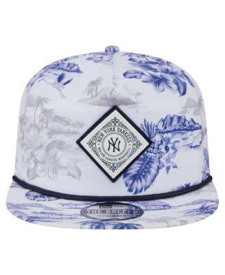 Men's White New York Yankees Printed Island Golfer Snapback Hat