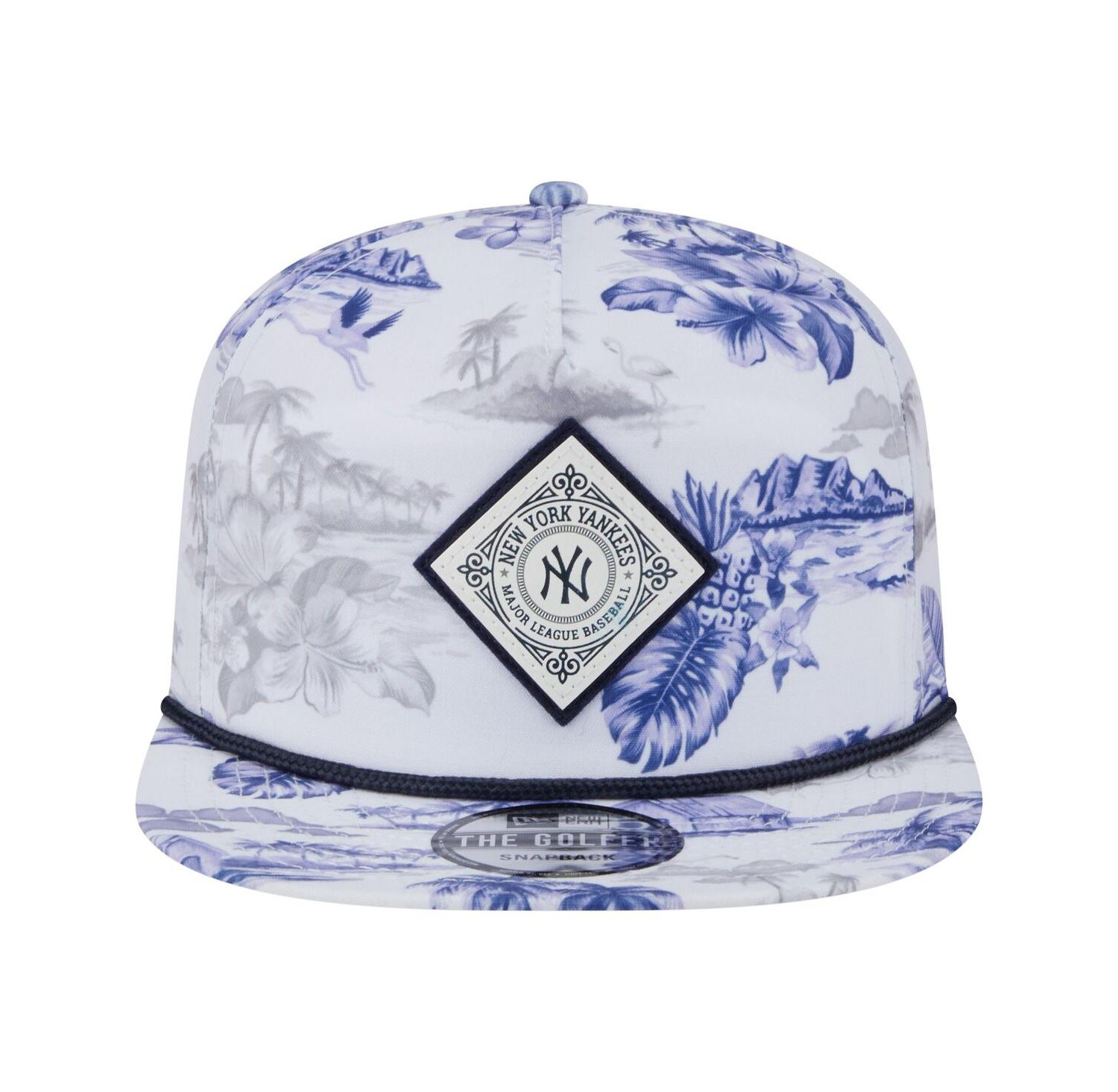 Men's White New York Yankees Printed Island Golfer Snapback Hat