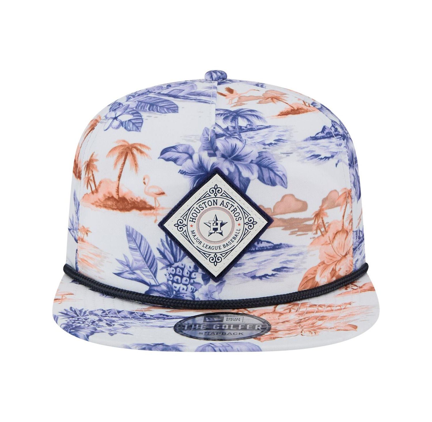 Men's White Houston Astros Printed Island Golfer Snapback Hat