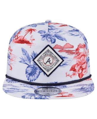Men's White Atlanta Braves Printed Island Golfer Snapback Hat