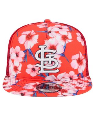 Men's Red St. Louis Cardinals Adventure Pattern Golfer Trucker Snapback Hat