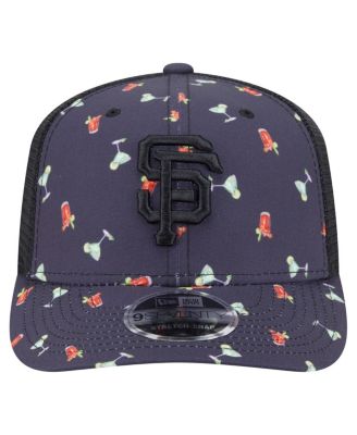 Men's Black San Francisco Giants Adventure Drinks Pattern 9SEVENTY Stretch-Snap Hat
