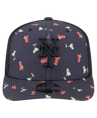 Men's Black New York Mets Adventure Drinks Pattern 9SEVENTY Stretch-Snap Hat