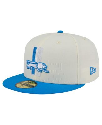New Era - Men's White/Blue Detroit Lions Throwback Main 59FIFTY Fitted Hat