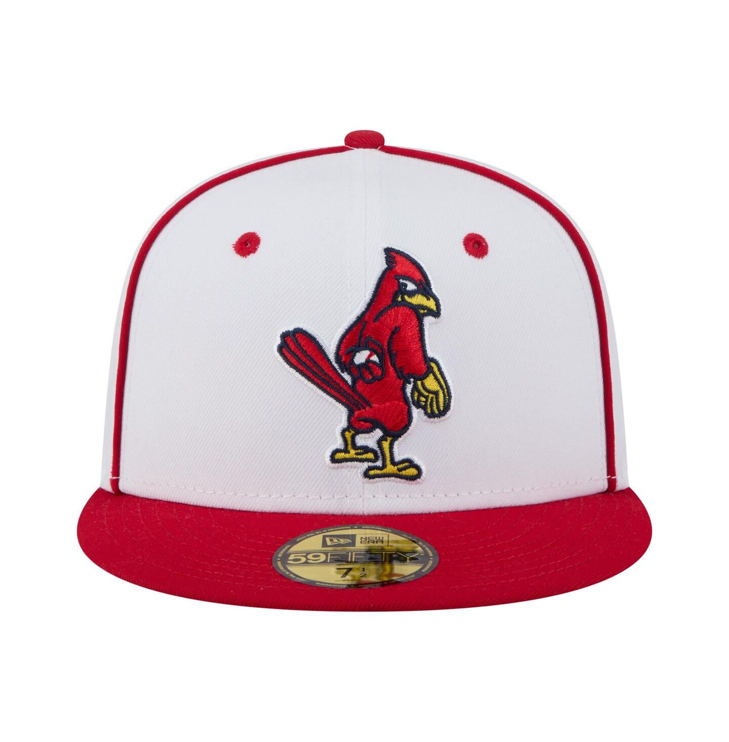 Мужская кепка New Era White/Red Memphis Redbirds Authentic Collection 59FIFTY Fitted Hat — фото 2