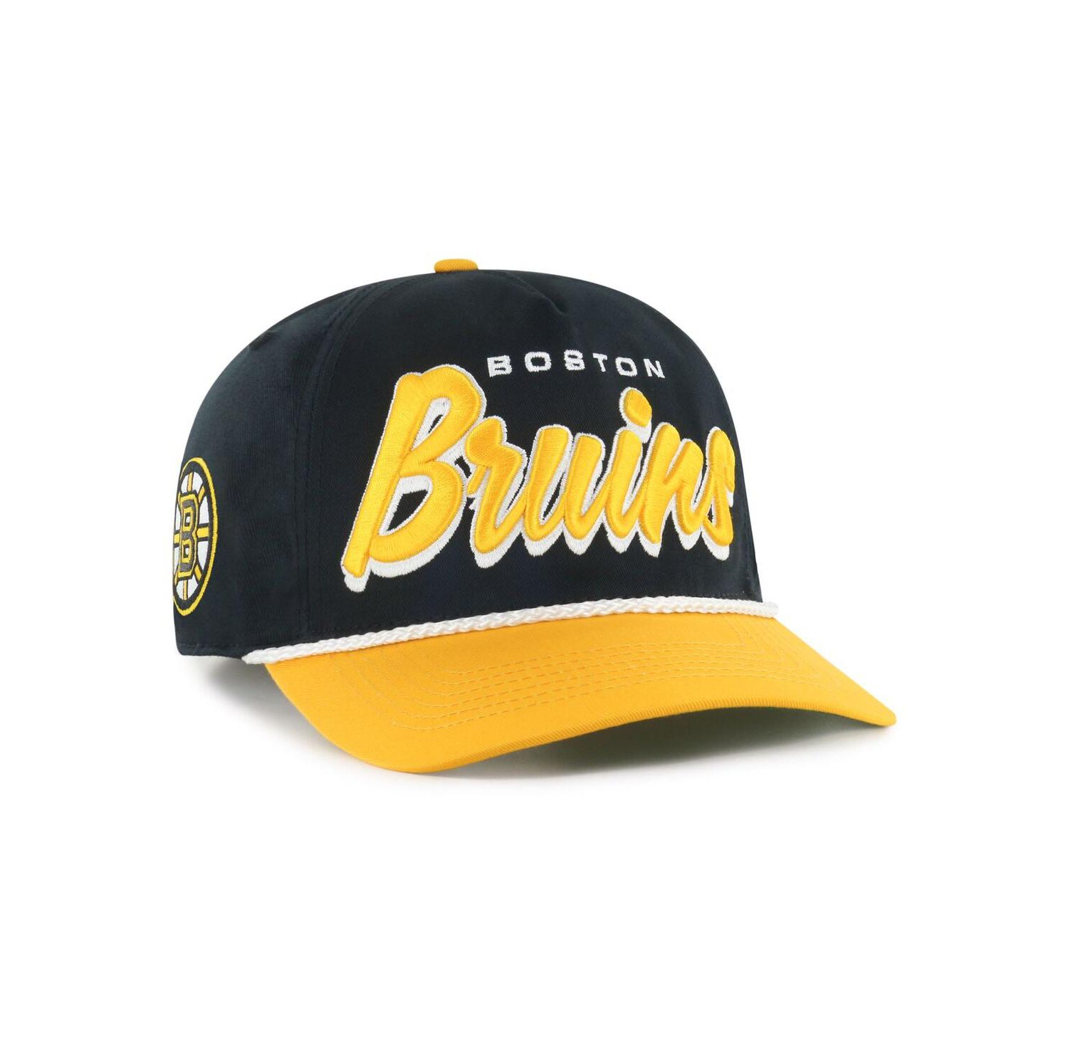 Men's Black/Gold Boston Bruins Drop Shadow Rope Hitch Adjustable Hat