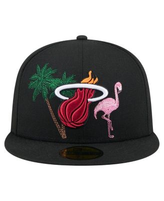 Men's Black Miami Heat State Stitch 59FIFTY Fitted Hat