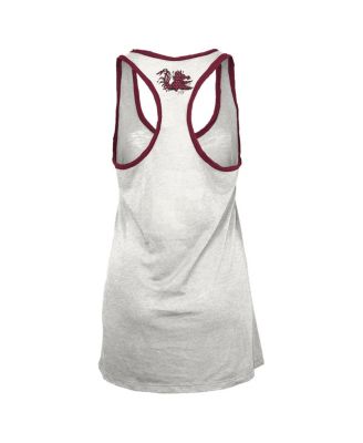 Women's White/Garnet South Carolina Gamecocks Tracy Racerback Tank Top