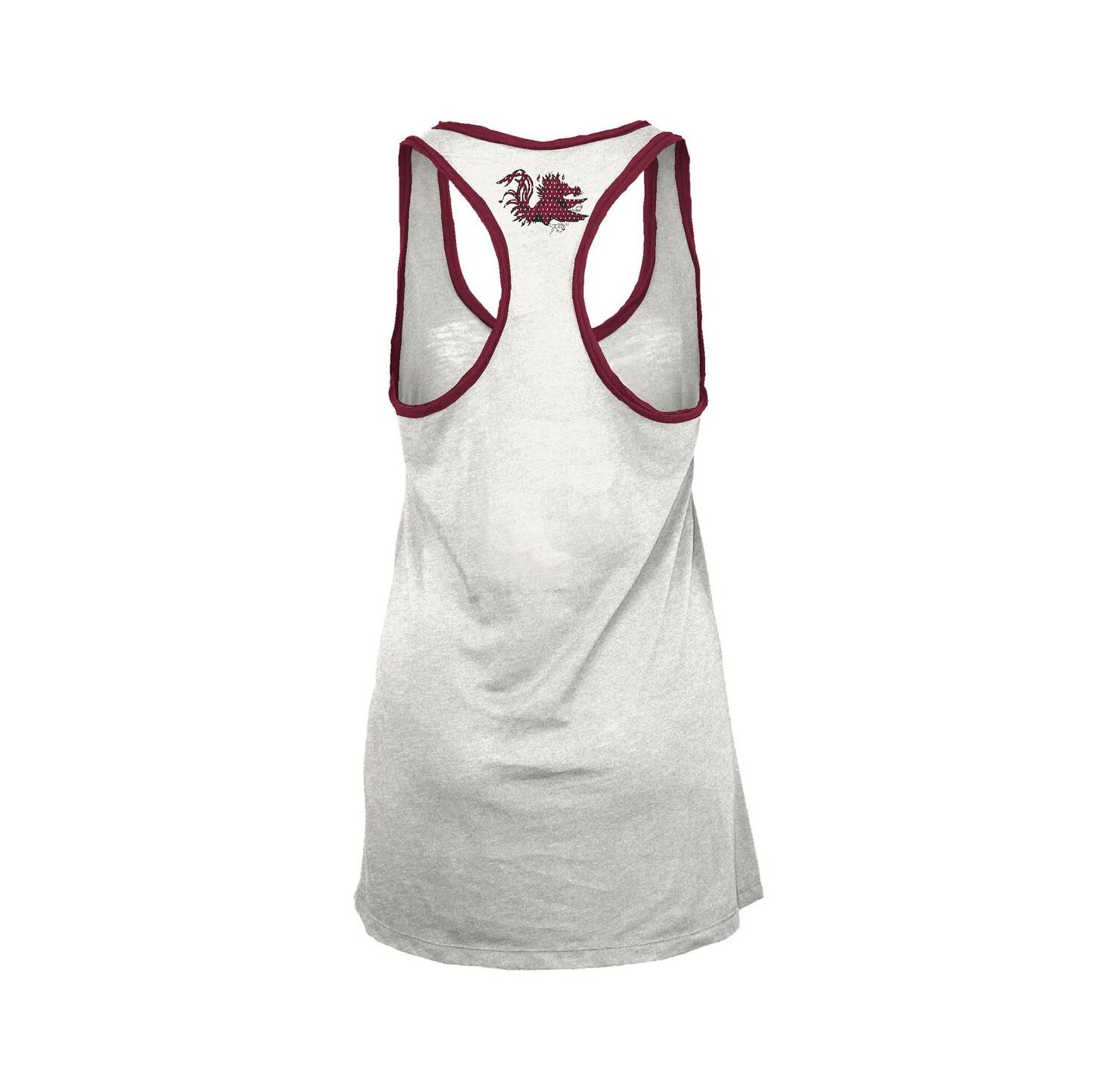 Women's White/Garnet South Carolina Gamecocks Tracy Racerback Tank Top