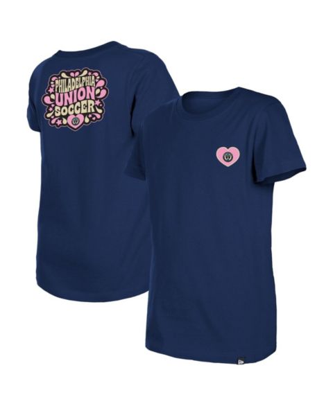 Футболка New Era Navy Philadelphia Union Bubble Heart для девочек