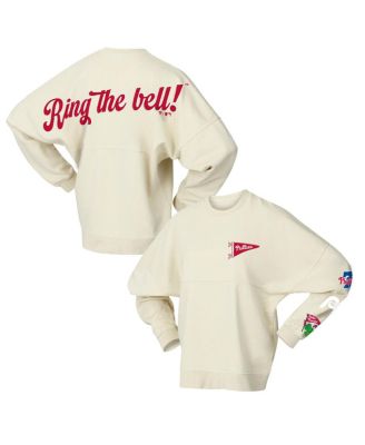 Fanatics - Women's Tan Philadelphia Phillies Pennant Flag Branded Fleece Pullover Sweatshirt