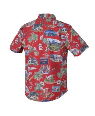 Men's Red St. Louis Cardinals Scenic Tri-Blend Performance Button-Up Top