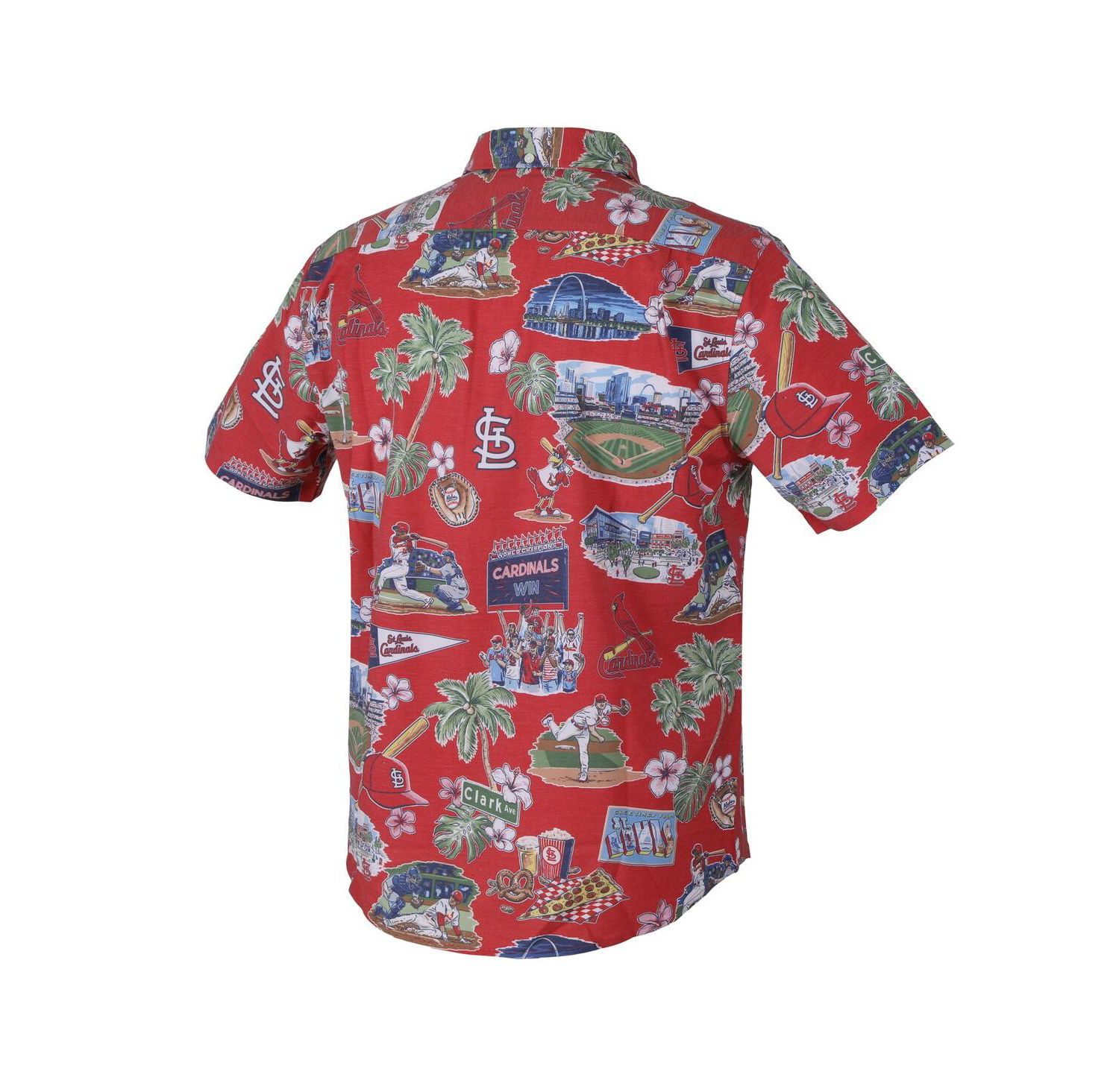Men's Red St. Louis Cardinals Scenic Tri-Blend Performance Button-Up Top
