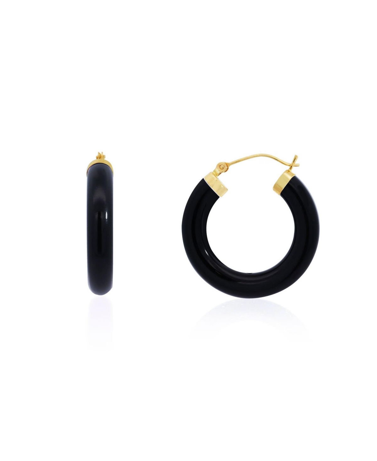 Onyx Hoop Earrings 25 millimeters - Onyx hoop earrings