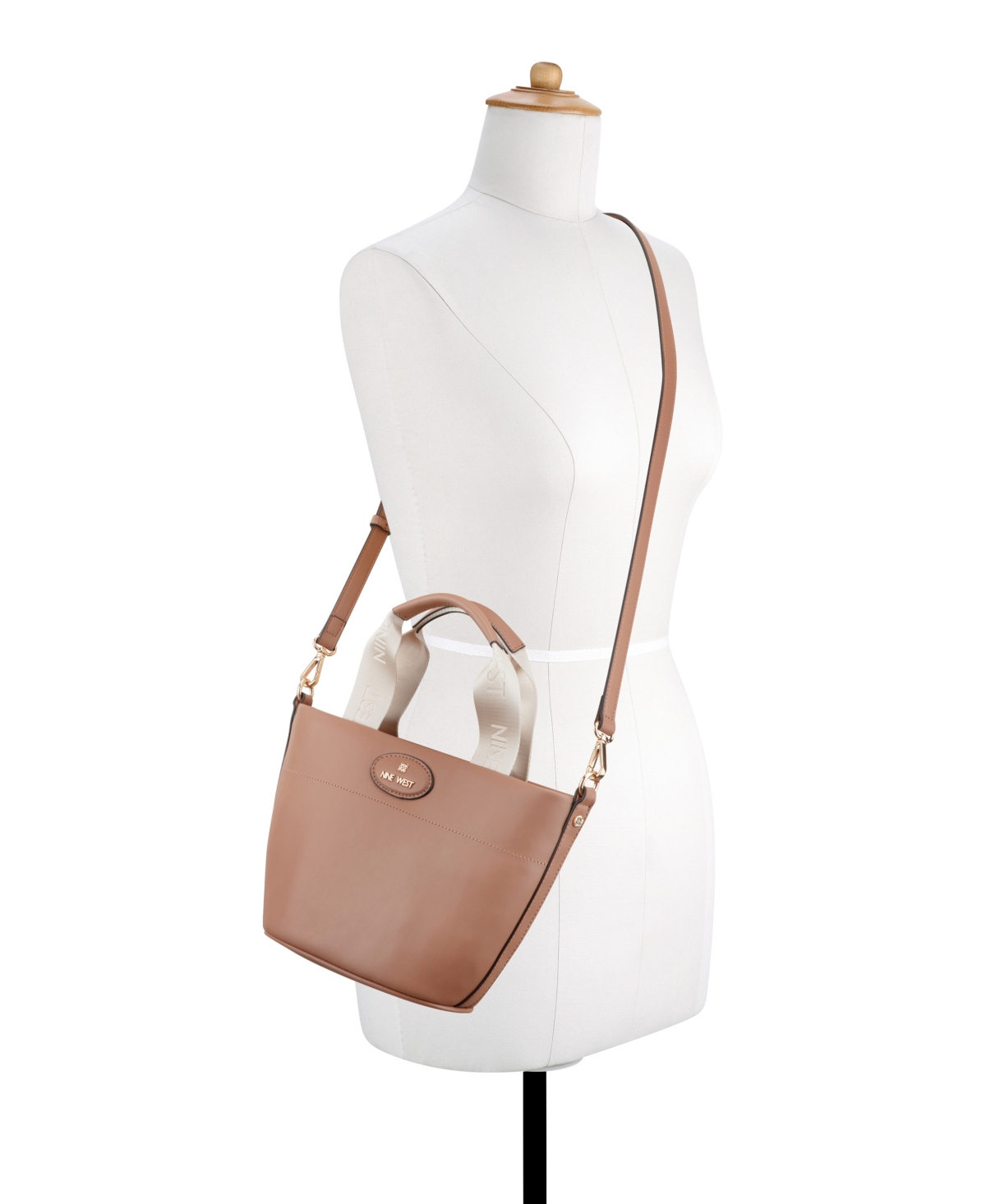 Shop Nine West Pyper Mini Crossbody Tote Bag In Clay