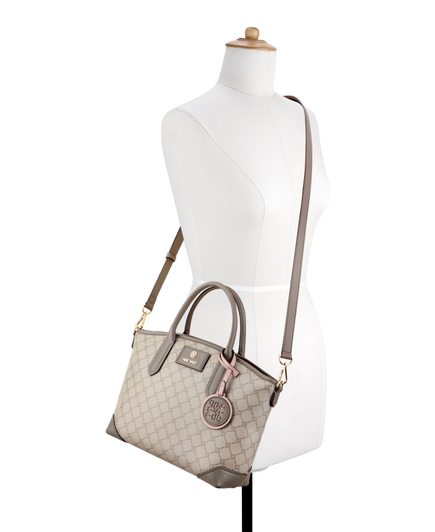 Женская сумка Nine West Piera Large Satchel, цвет: Бежевый — фото 5