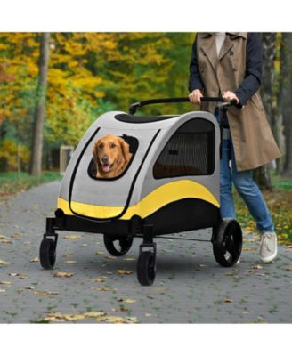  4 Wheel Foldable Pet Travel Stroller With Basket