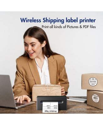 Bluetooth Thermal Shipping Label Printer, Wireless 4x6 Shipping Label Printer for Shipping Packages, Support Android, iPhone and Windows, Widely Used for Multiple Platforms