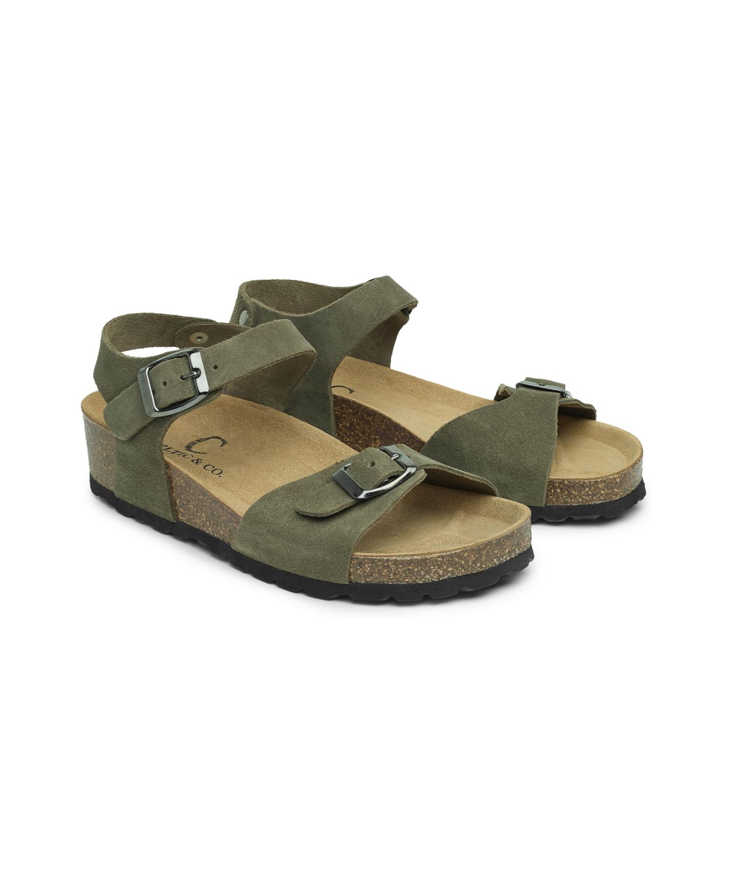 Женские сандалии Celtic & Co. Low Wedge Dbl Buckle Sandal, цвет: Оливковый — фото 3