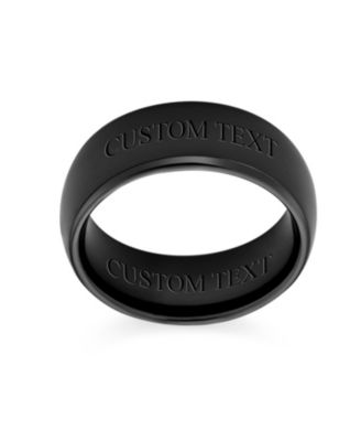 Plain Simple Wide Dome Silver Black Gold Plated Titanium Band Ring Comfort Fit 8MM