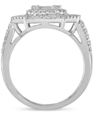 Diamond Cluster Statement Ring (2 ct. t.w.) in 14k White Gold