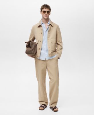 MANGO - Men's Pocket Linen Cotton Jacket