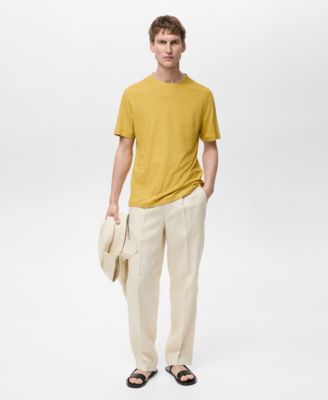 MANGO - Men's Linen Slim-Fit T-Shirt