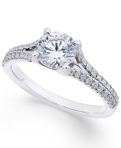 X3 Certified Diamond Engagement Ring (1-1/3 ct. t.w.) in 18k White Gold