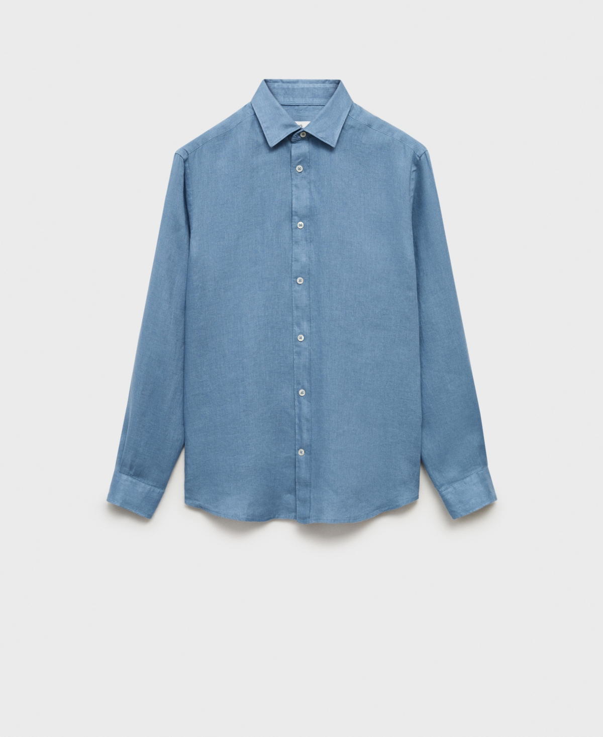Mango Regular Fit Linen Button-up Shirt In China Blue
