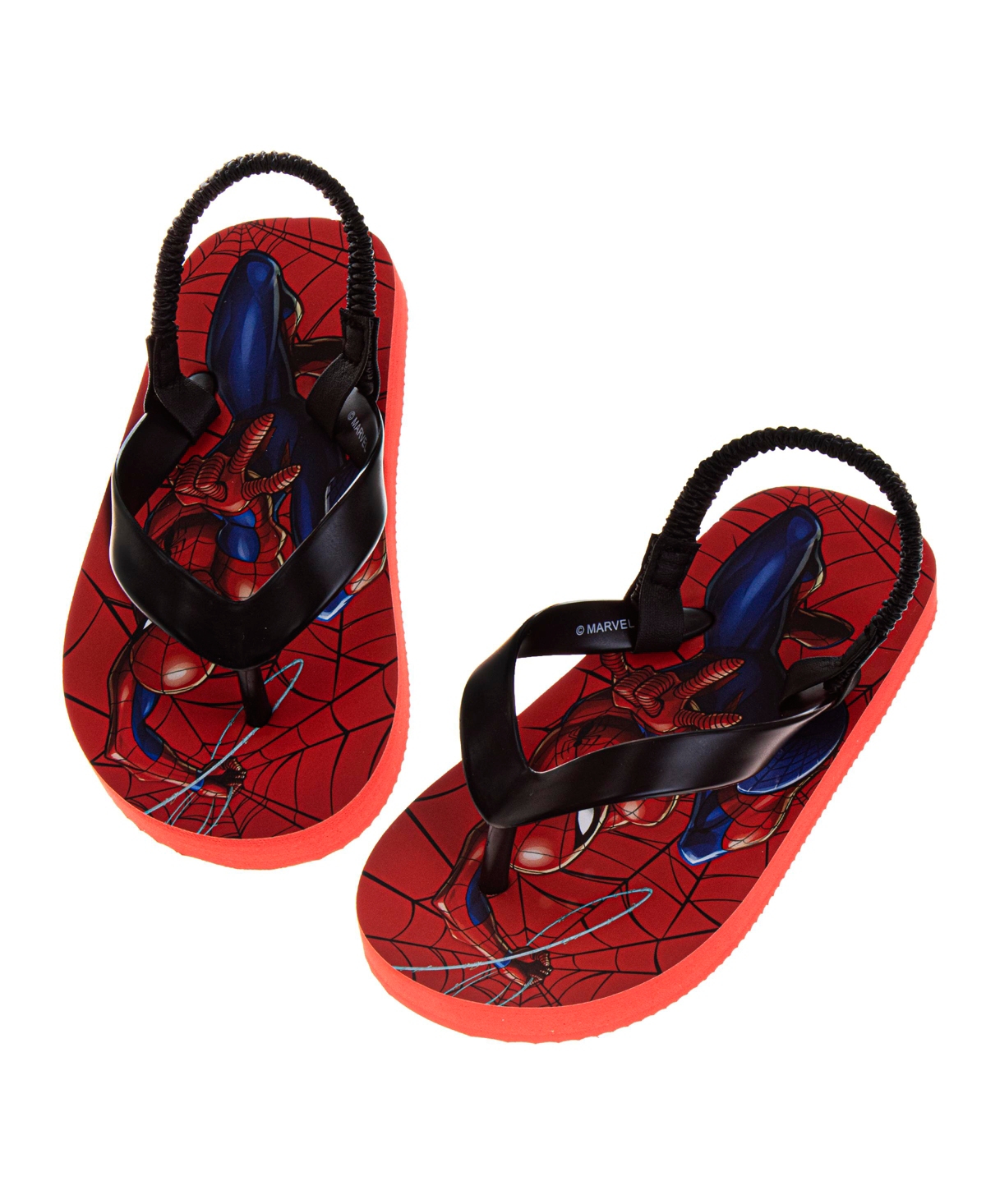Spider-man Toddler Boys Superhero Backstrap Flip Flop Slippers In Red