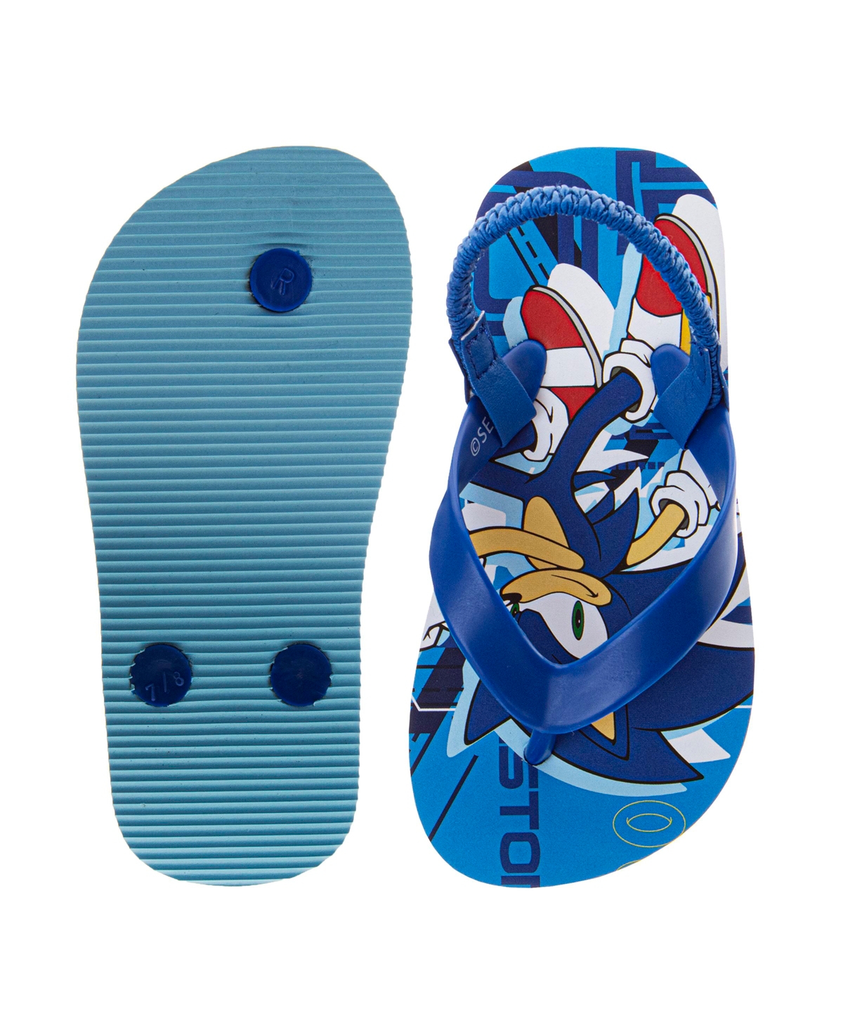 Sonic The Hedgehog Toddler Boys Slip On Flip Flop Slippers In Blue